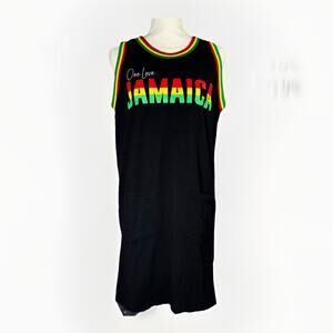 AV Couture Jamaica One Love Tank Midi Dress SM-Med Cotton Beach Reggae Rasta